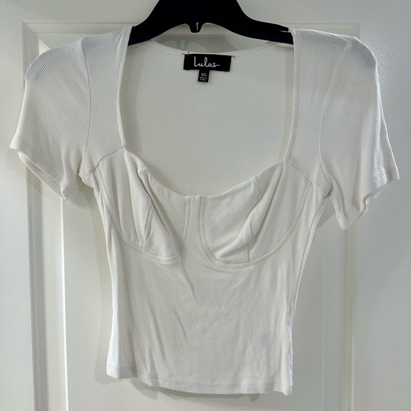 Lulus White Ribbed Bustier Top - Picture 8 of 10